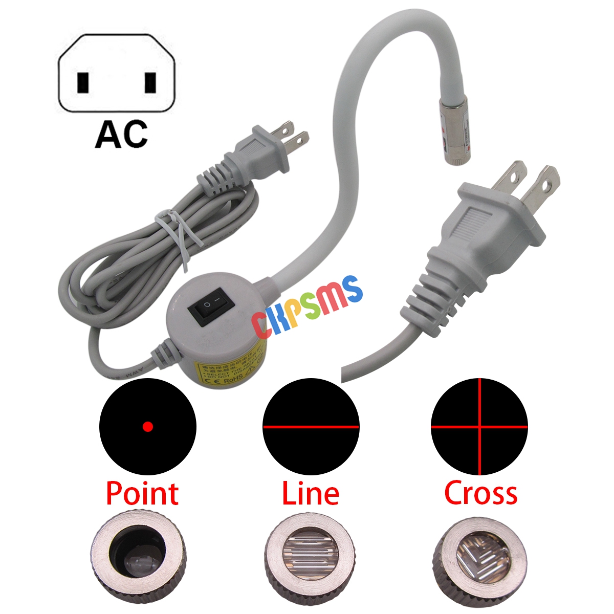 Industrial Laser Light - 110V-120V AC Plug Magnetic Base, 360°